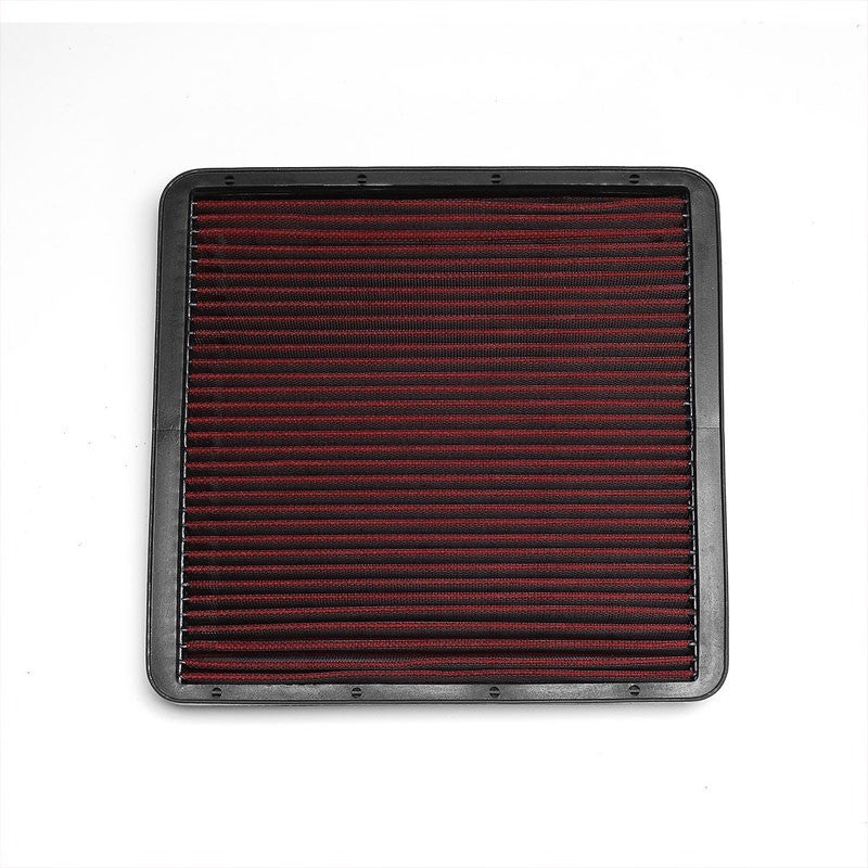 Red High Flow Wash/Reusable Drop-In Panel Air Filter For 09-17 F-150 2.7L-6.2L-Performance-BuildFastCar