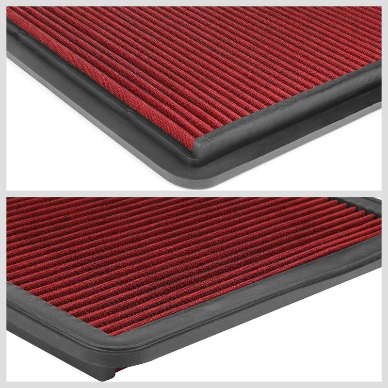 Red High Flow Washable/Reusable Style Drop-In Panel Air Filter For 07-14 Tundra-Performance-BuildFastCar