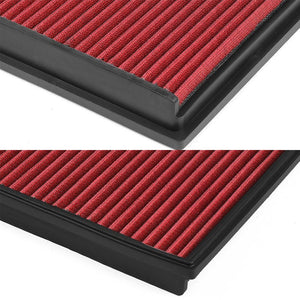 Red High Flow Direct Replacement Drop-In Panel Air Filter For 10-11 Peugeot 307-Performance-BuildFastCar
