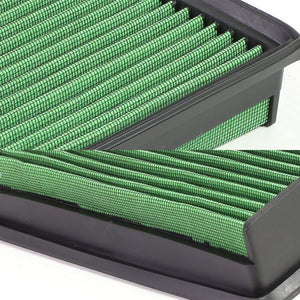 Green High Flow Washable/Reusable Drop-In Panel Air Filter For 02-09 Audi A4-Performance-BuildFastCar