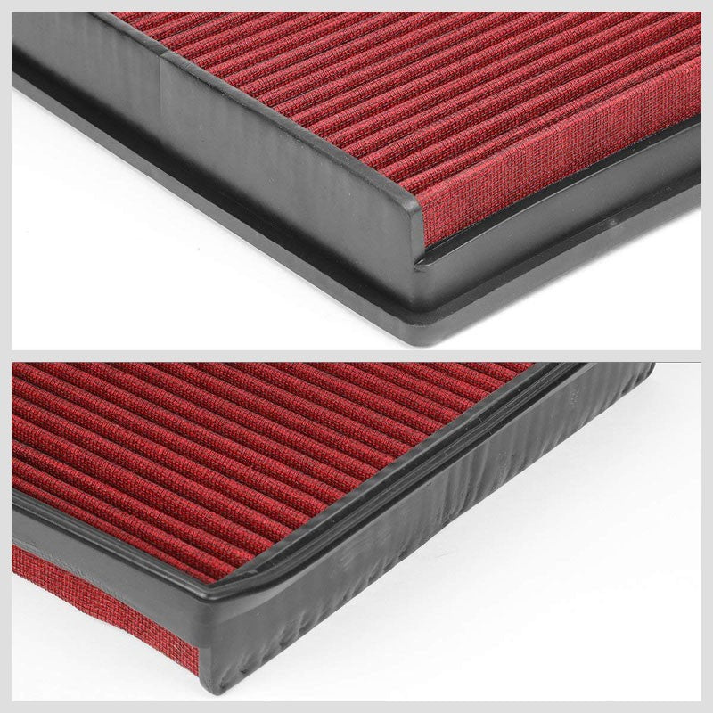 Red High Flow Cotton Washable OE Drop-In Panel Air Filter For Audi 06-11 A6 3.2L-Performance-BuildFastCar