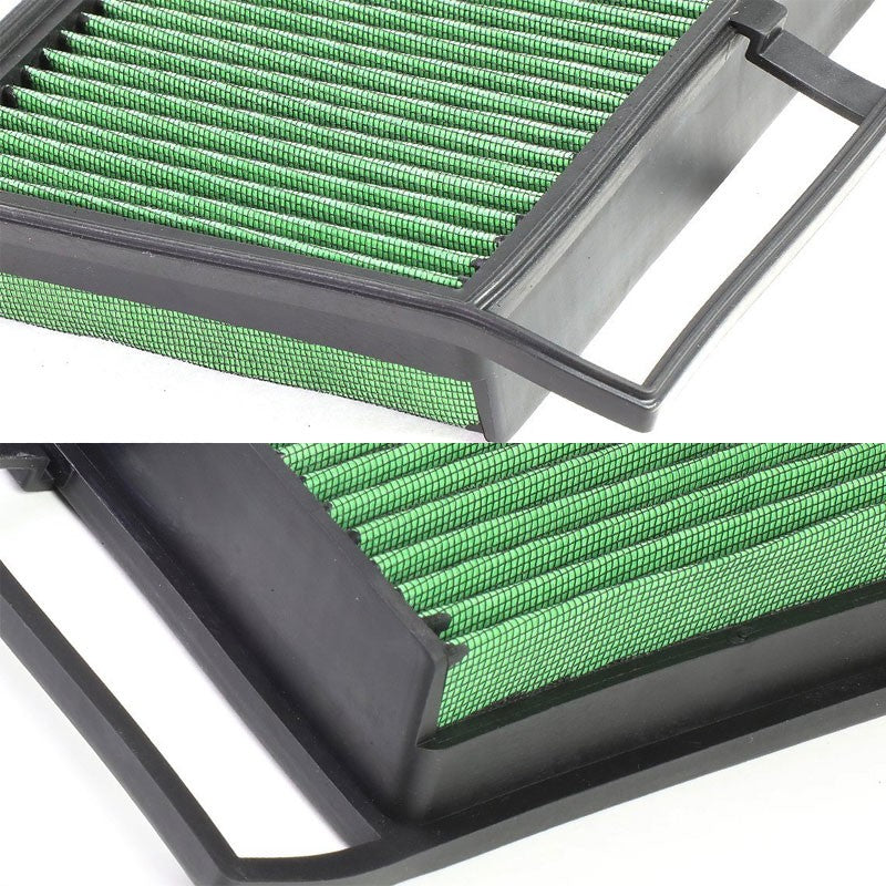 Green High Flow Cotton Wash/Reusable Drop-In Panel Air Filter For 05-17 SL65 AMG-Performance-BuildFastCar