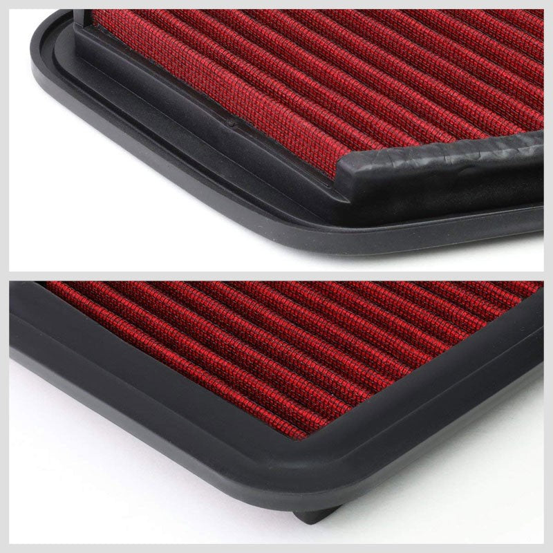 Red High Flow Cotton Washable OE Drop-In Panel Air Filter For Lexus 02-10 SC430-Performance-BuildFastCar
