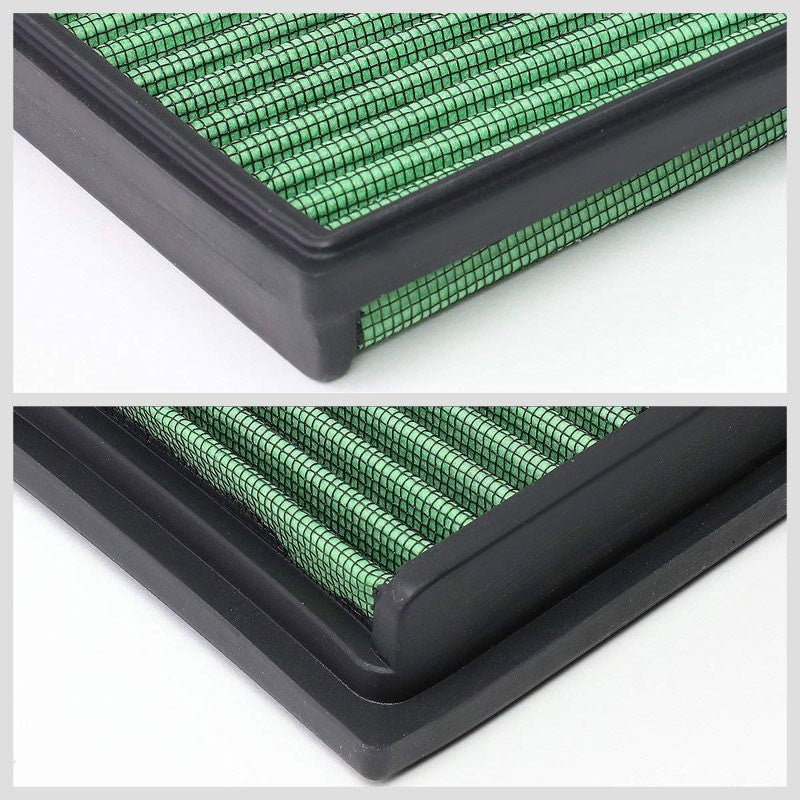 Green High Flow Washable Drop-In Panel Air Filter For 02-08 VW Polo 1.4L L4-Performance-BuildFastCar