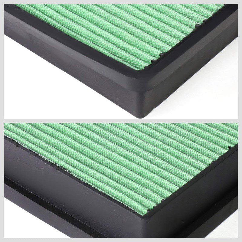 Green Washable/Reusable OE Drop-In Panel Air Filter For 05-09 Buick LaCrosse-Performance-BuildFastCar