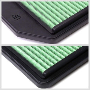 Green High Flow Cotton Washable OE Drop-In Panel Air Filter For 07-09 Honda CR-V-Performance-BuildFastCar