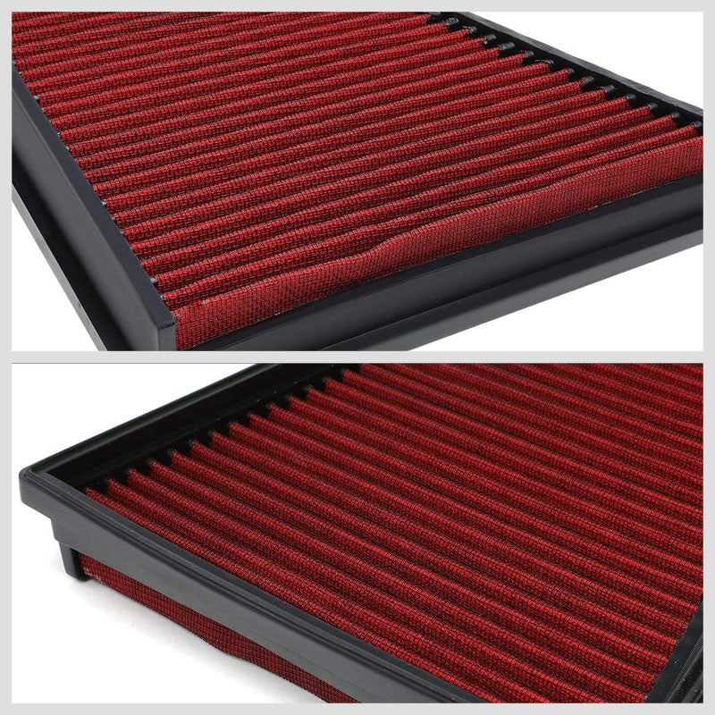 Red High Flow Cotton Washable OE Drop-In Panel Air Filter For 06-15 Ford S-MAX-Performance-BuildFastCar