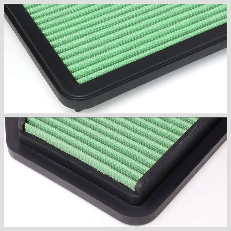 Green High Flow Reusable OE Style Drop-In Panel Air Filter For 12-14 Honda CR-V-Performance-BuildFastCar