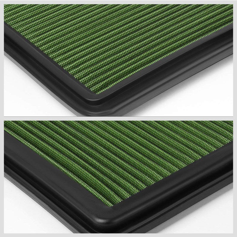 Green High Flow OE Drop-In Replacement Panel Air Filter For 06-15 L200 Diesel-Performance-BuildFastCar