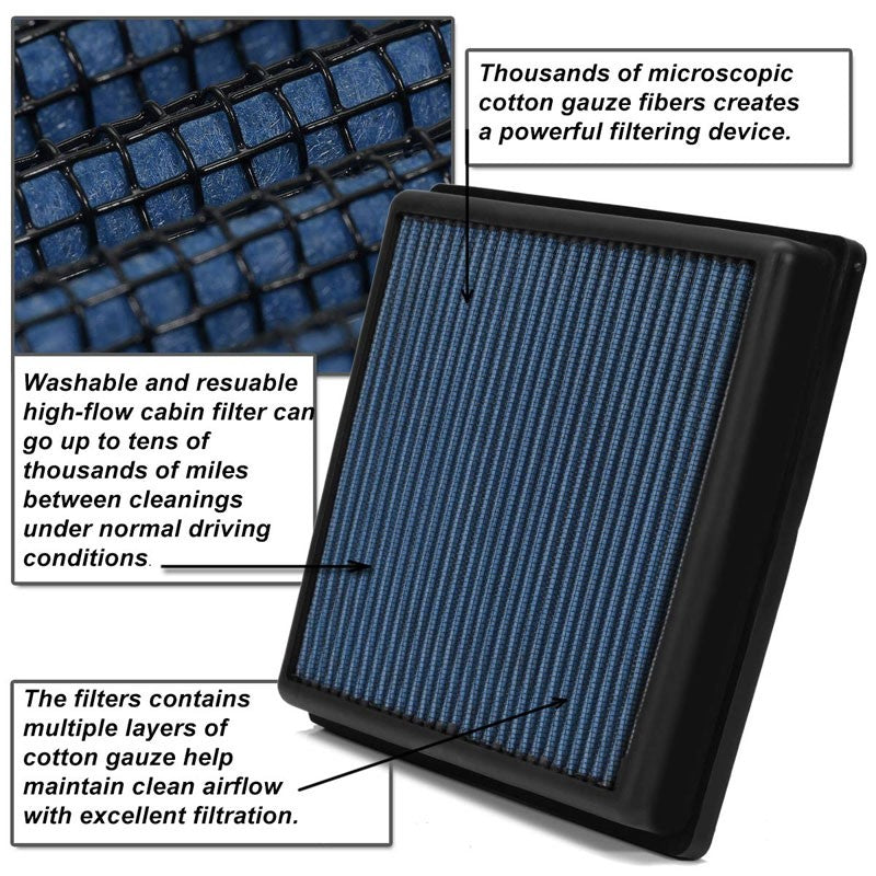 Blue Cotton OE Style Drop-In Panel Air Filter For 12-18 Mazda 3 2.0L/2.3L/2.5L-Filter-BuildFastCar-BFC-AIRFILPAN-184-BL