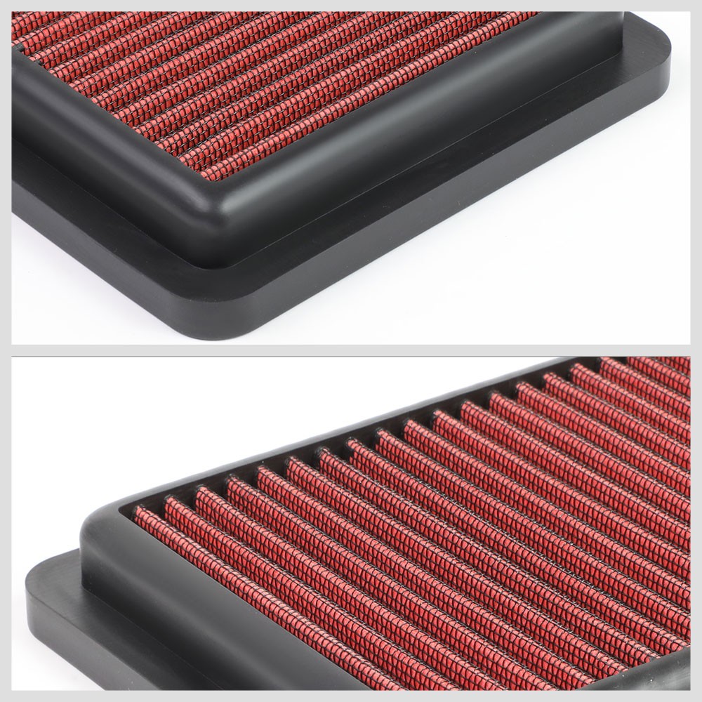 Red High Flow Washable Drop-In Panel Air Filter For 15-19 Honda Fit 1.5L