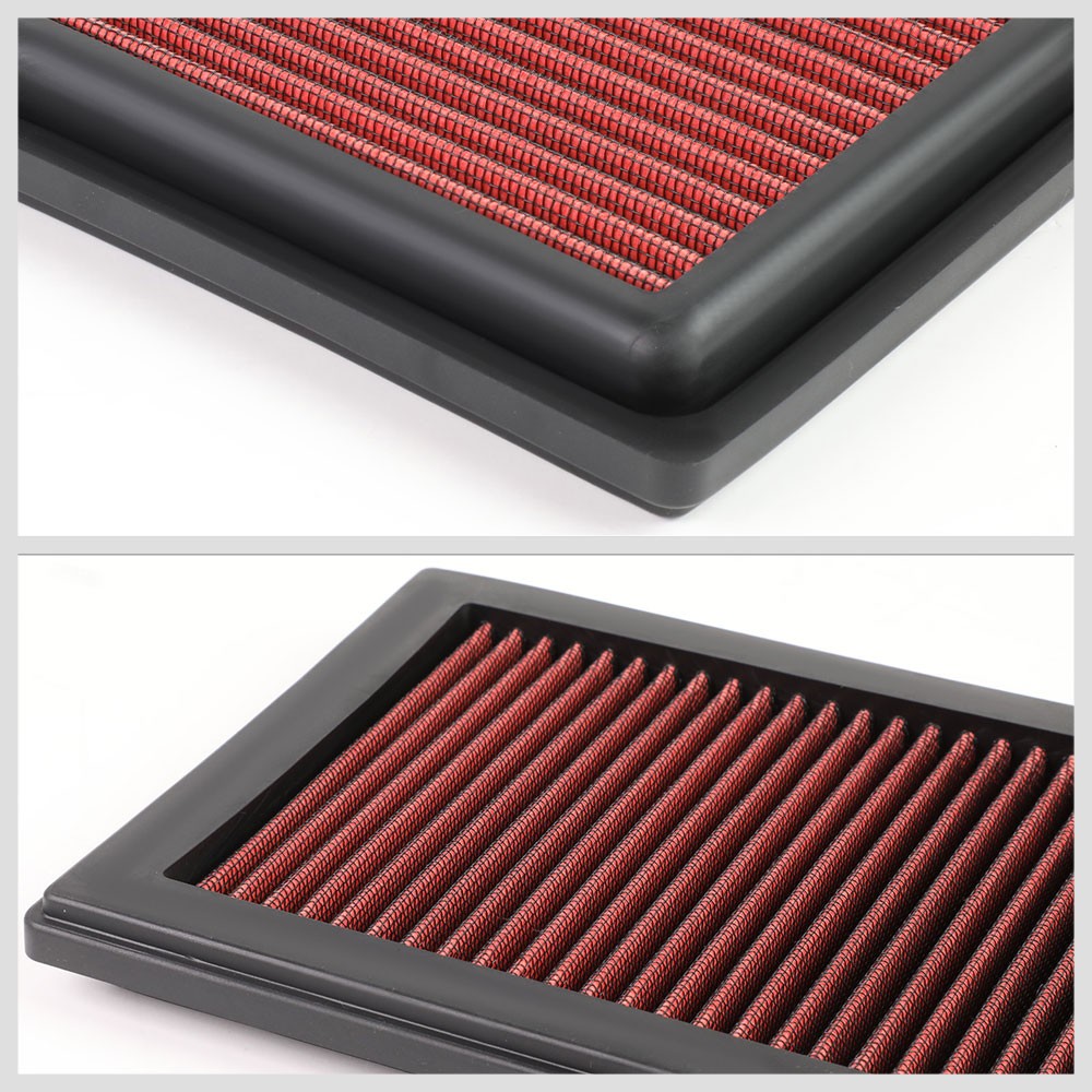 Red High Flow Washable Drop-In Panel Air Filter For 15-19 C300 C350e 2.0L Turbo