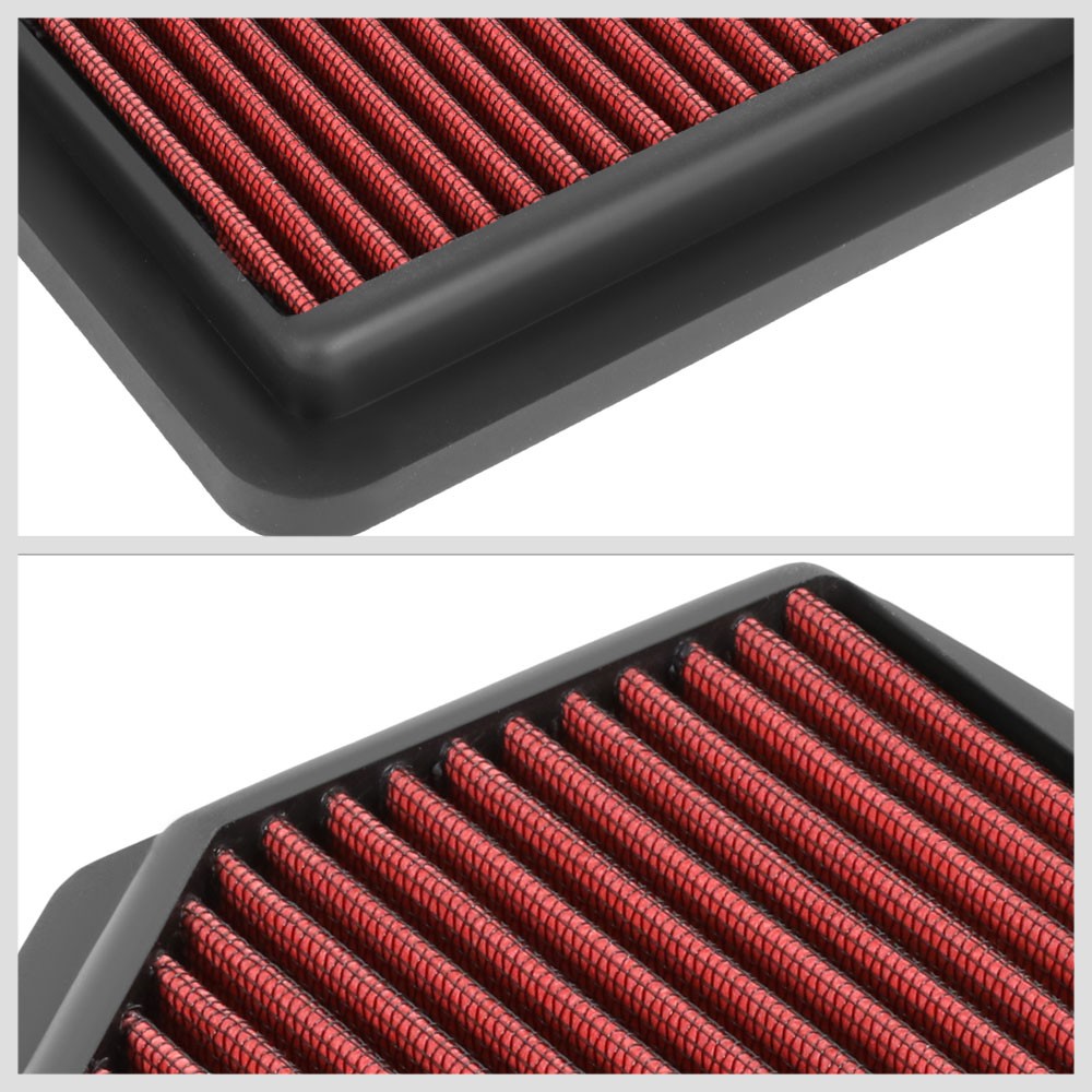 Red High Flow Washable Drop-In Panel Air Filter For 16-19 Honda HR-V 1.8L