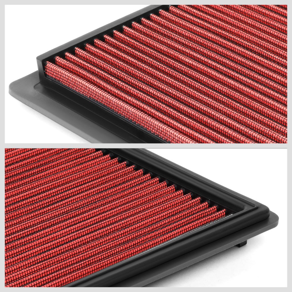 Red High Flow Washable Drop-In Panel Air Filter For 98-04 Intrepid 2.7L 3.2L 3.5