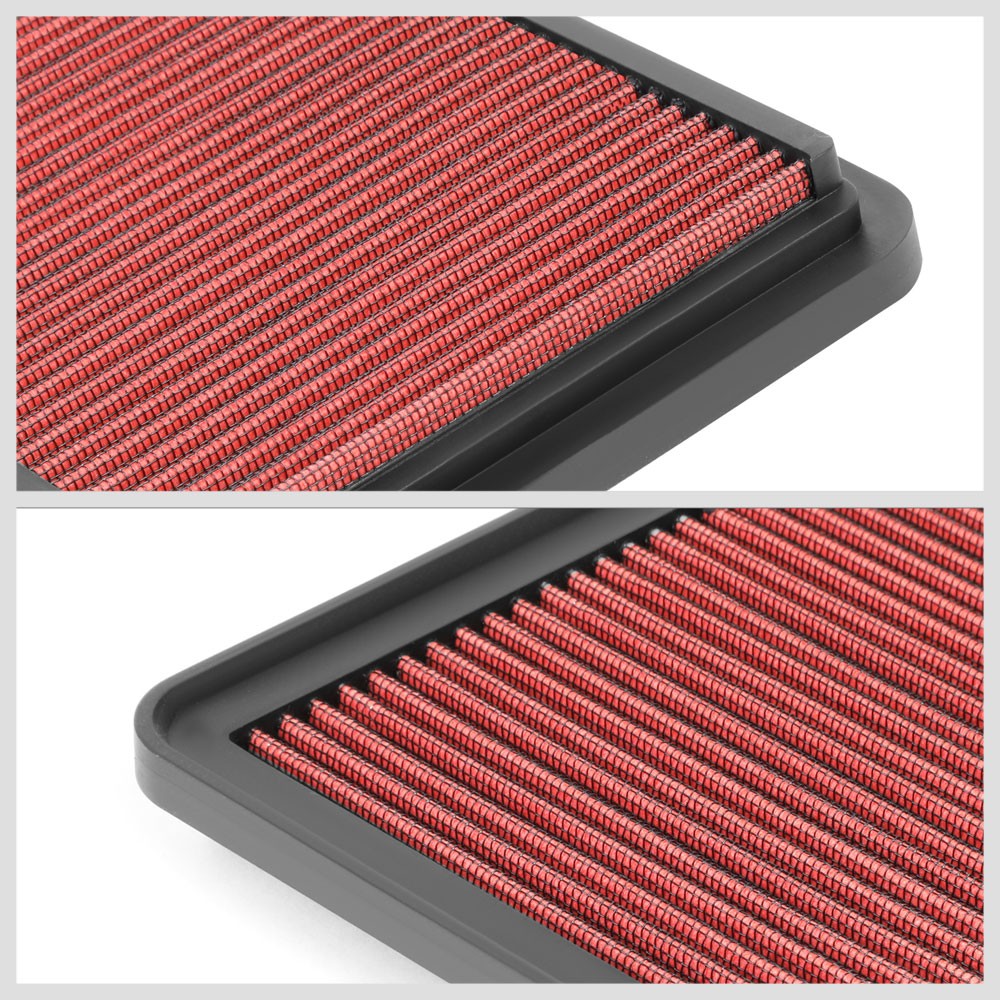 Red High Flow Washable Drop-In Panel Air Filter For 03-07 Suzuki Aerio 2.0L 2.3L