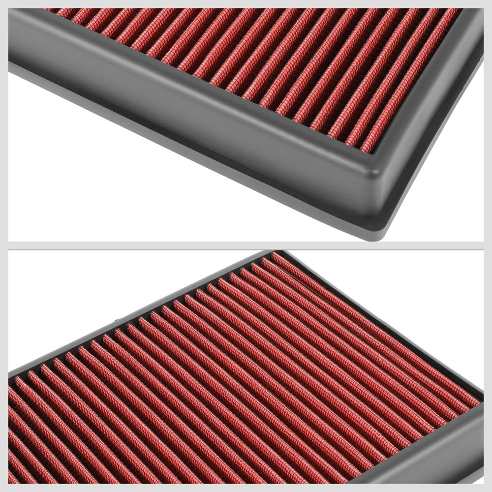 Red High Flow Washable Drop-In Panel Air Filter For 15-20 Edge 2.0L 2.7L 3.5L