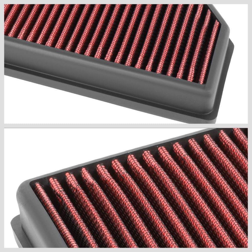 Red High Flow Washable Drop-In Panel Air Filter For 16-20 Camaro 2.0L 3.6L