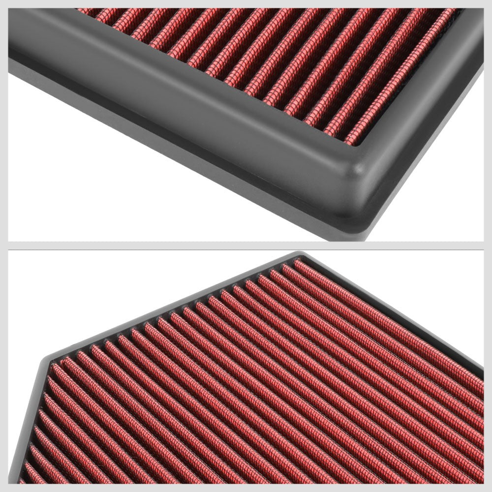 Red High Flow Washable Drop-In Panel Air Filter For 12+ BMW 1/3/4-Series