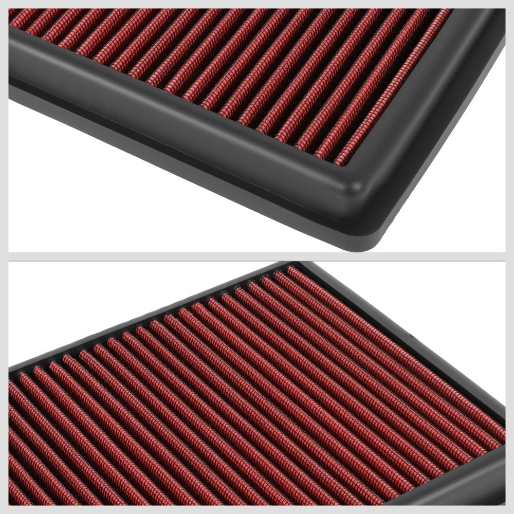Red High Flow Washable Drop-In Panel Air Filter For 19-25 Acura RDX 2.0L Base/SH-AWD