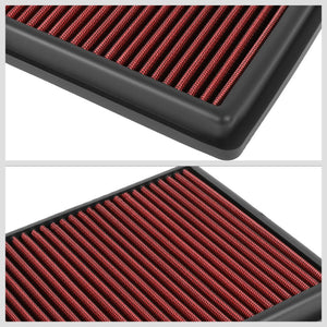 Red High Flow Washable Drop-In Panel Air Filter For 19-21 Acura RDX 2.0L Base/SH-AWD