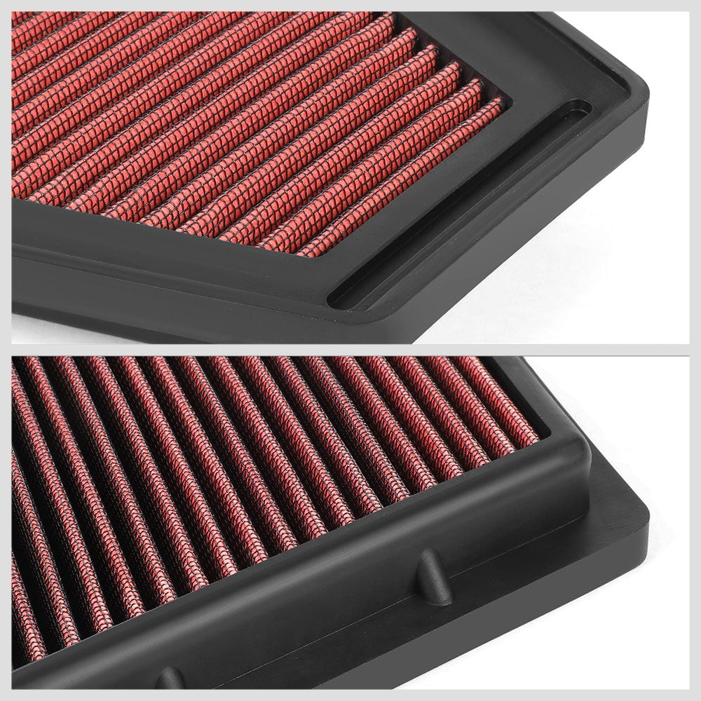 Red High Flow Washable Drop-In Panel Air Filter For 12-19 911 3.4L/3.8L Turbo