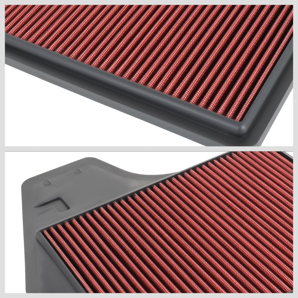Red High Flow Washable Drop-In Panel Air Filter For 13-18 Altima 2.5L CVT Gas