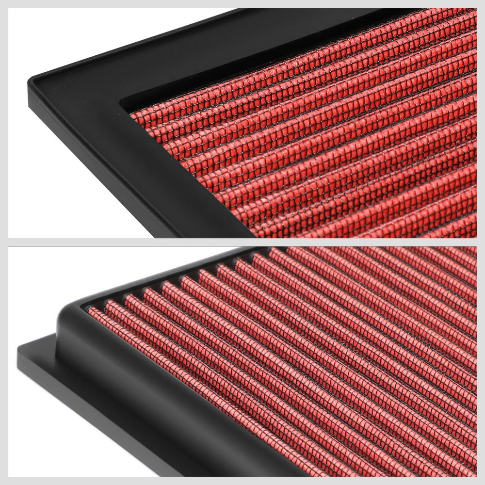 Red High Flow Washable Drop-In Panel Air Filter For 17-21 Jeep Compass 2.4L