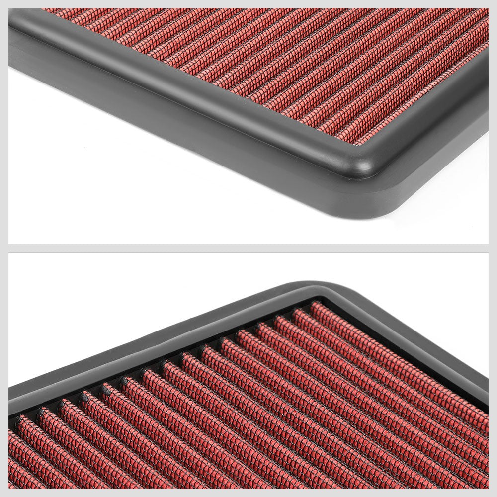 Red High Flow Washable Drop-In Panel Air Filter For 14-20 Nissan Rogue/X-Trail