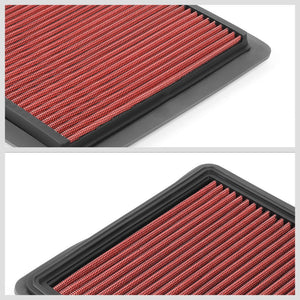Red High Flow Washable Drop-In Panel Air Filter For 99-08 Grand Prix 3.1L 3.8L