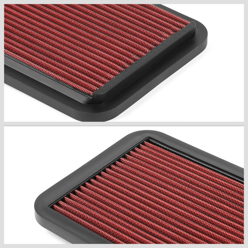 Red High Flow Drop-In Panel Air Filter For 96-00 RAV4 2.0L/84-92 Corolla 1.6 1.8