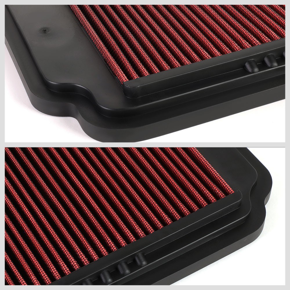 Red High Flow Washable Drop-In Panel Air Filter For 04-08 Suzuki Forenza 2.0L