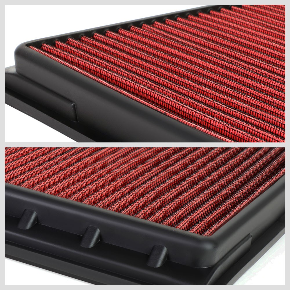 Red High Flow Washable Drop-In Panel Air Filter For 10-16 Cadillac SRX 3.0L 3.6L