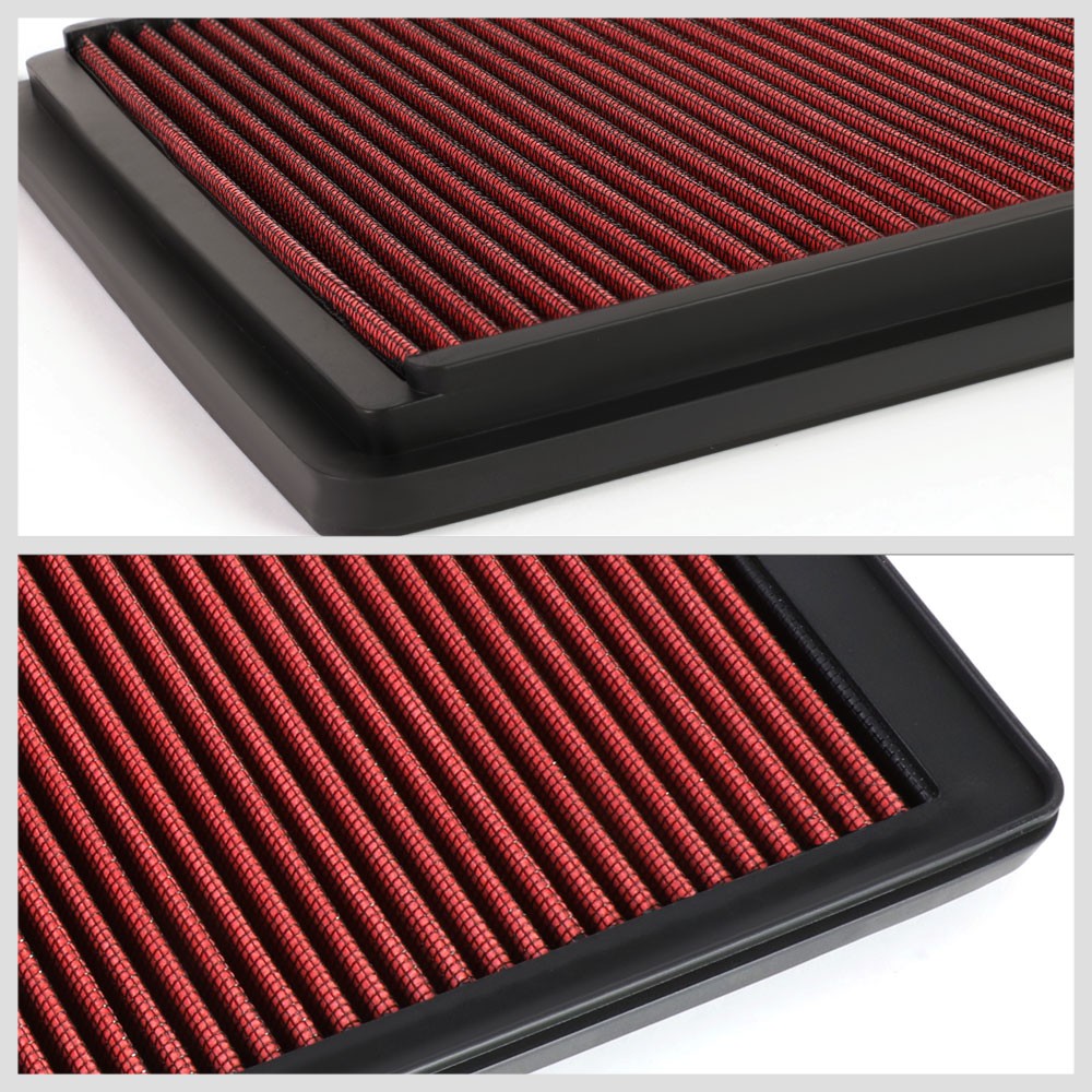Red High Flow Washable Drop-In Panel Air Filter For 02-05 745i 745Li 4.4L