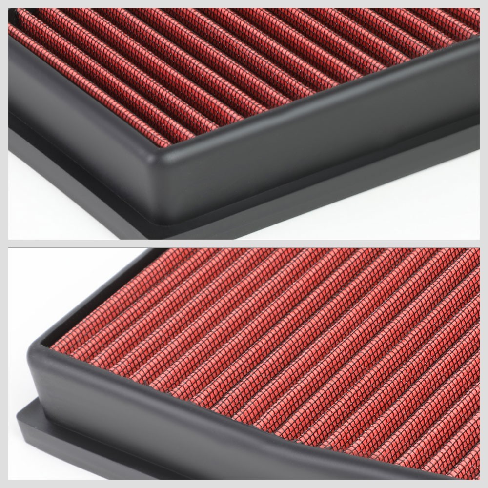 Red High Flow Washable Drop-In Panel Air Filter For Audi 10-15 RS5/12-15 RS4 4.2L V8