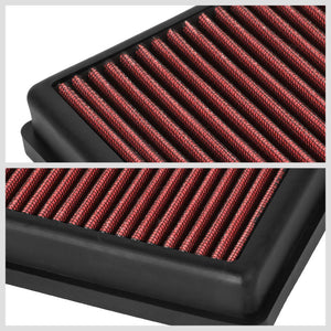 Red High Flow Washable Drop-In Panel Air Filter For 16-19 M2/14-16 M235i 3.0 Gas