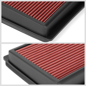 2x Red High Flow Washable Drop-In Panel Air Filter For 14-19 Infiniti Q70 Q70L 3.7L