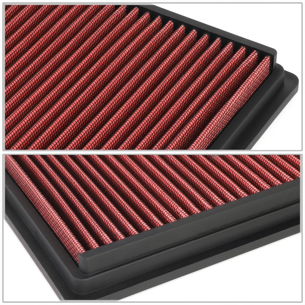 Red High Flow Washable Drop-In Panel Air Filter For 01-05 PT Cruiser 2.4L