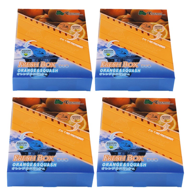 4xBox Orange Squash Scent Gel 200g Car/Truck/SUV/Pickup Air Freshener Deodorizer-Accessories-BuildFastCar