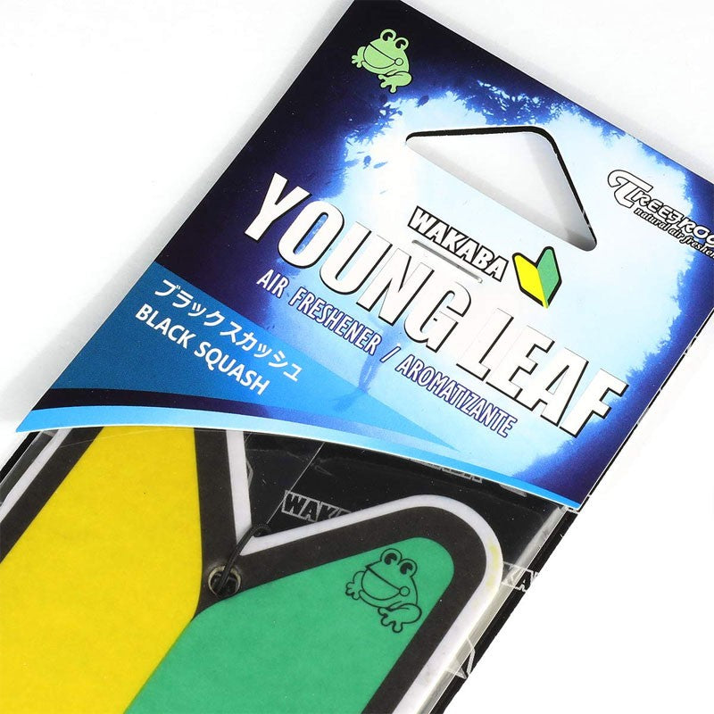 1x Tree Frog Young Leaf Paper JDM New Driver/Black Squash Scent Air Freshener-Miscellaneous-BuildFastCar