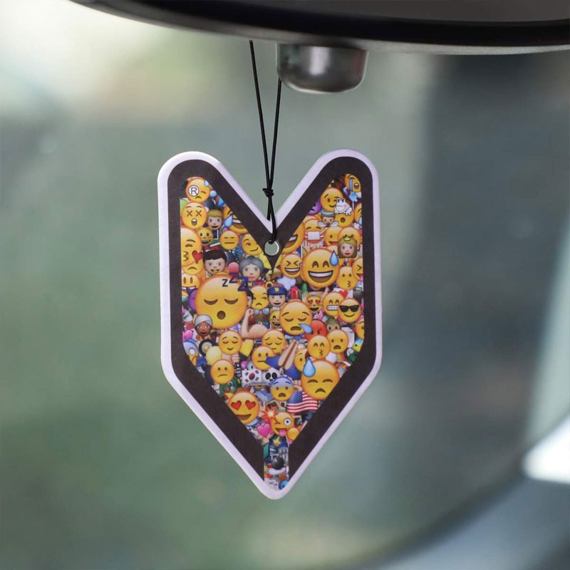 1x Tree Frog Young Leaf Paper Emoji/Black Squash Scent Air Freshener Indoor Auto-Miscellaneous-BuildFastCar