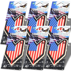 6x Tree Frog Young Leaf Paper USA Flag/Clean Squash Scent Air Freshener Car VAN-Miscellaneous-BuildFastCar