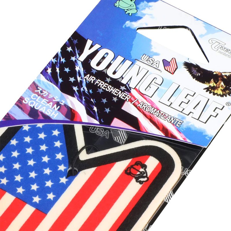 3x Tree Frog Young Leaf Paper USA Flag/Clean Squash Scent Air Freshener Bathroom-Miscellaneous-BuildFastCar