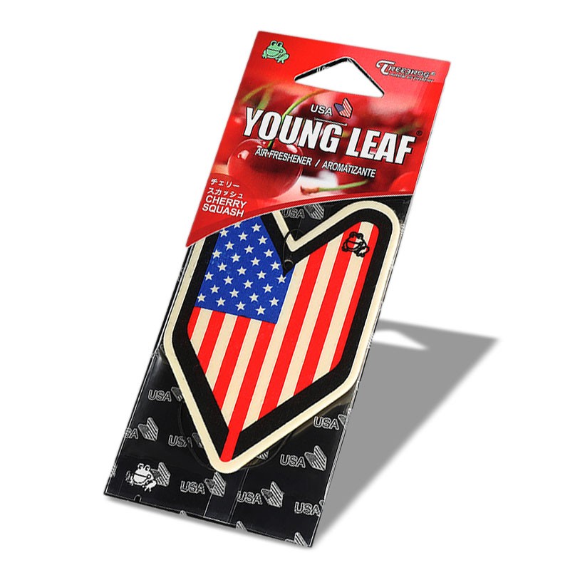 1x Tree Frog Young Leaf Paper USA Mark/Cherry Squash Scent Air Freshener Auto-Miscellaneous-BuildFastCar
