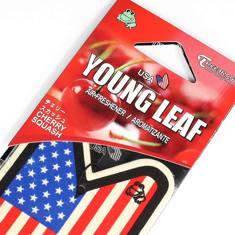 1x Tree Frog Young Leaf Paper USA Mark/Cherry Squash Scent Air Freshener Auto-Miscellaneous-BuildFastCar