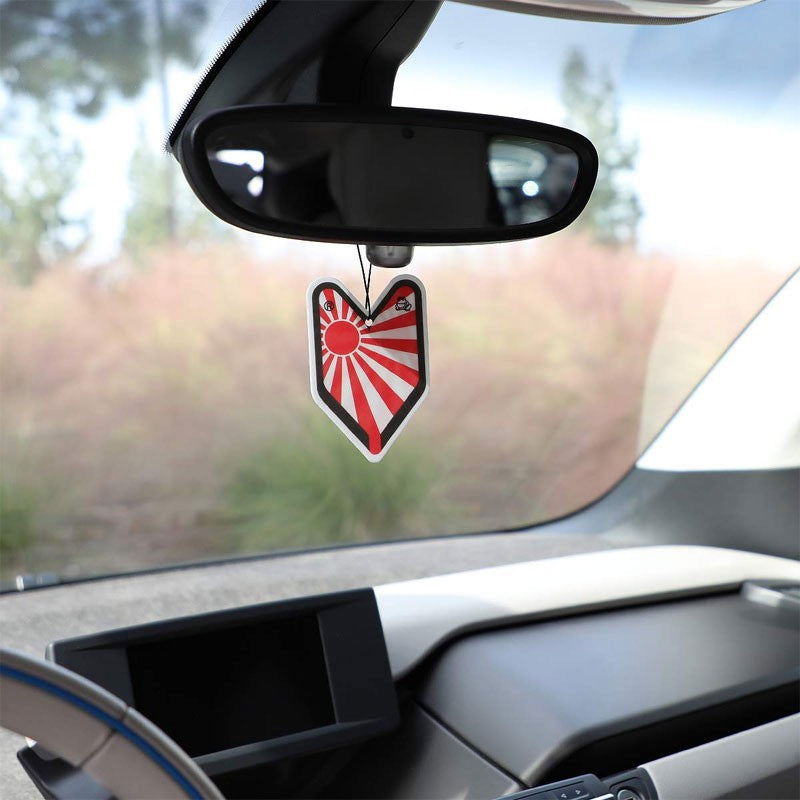 6x Tree Frog Young Leaf Paper Rising Sun Mark/White Peach Scent Air Freshener-Miscellaneous-BuildFastCar