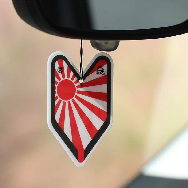 1x Tree Frog Young Leaf Paper Rising Sun Mark/White Peach Scent Air Freshener-Miscellaneous-BuildFastCar