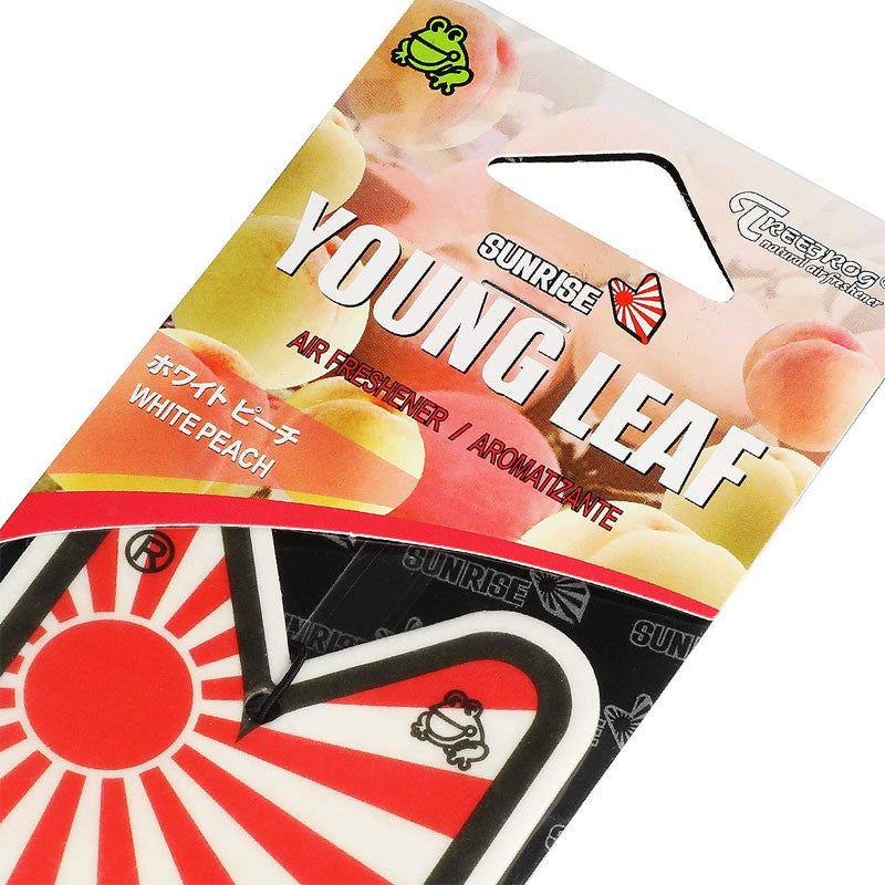 1x Tree Frog Young Leaf Paper Rising Sun Mark/White Peach Scent Air Freshener-Miscellaneous-BuildFastCar