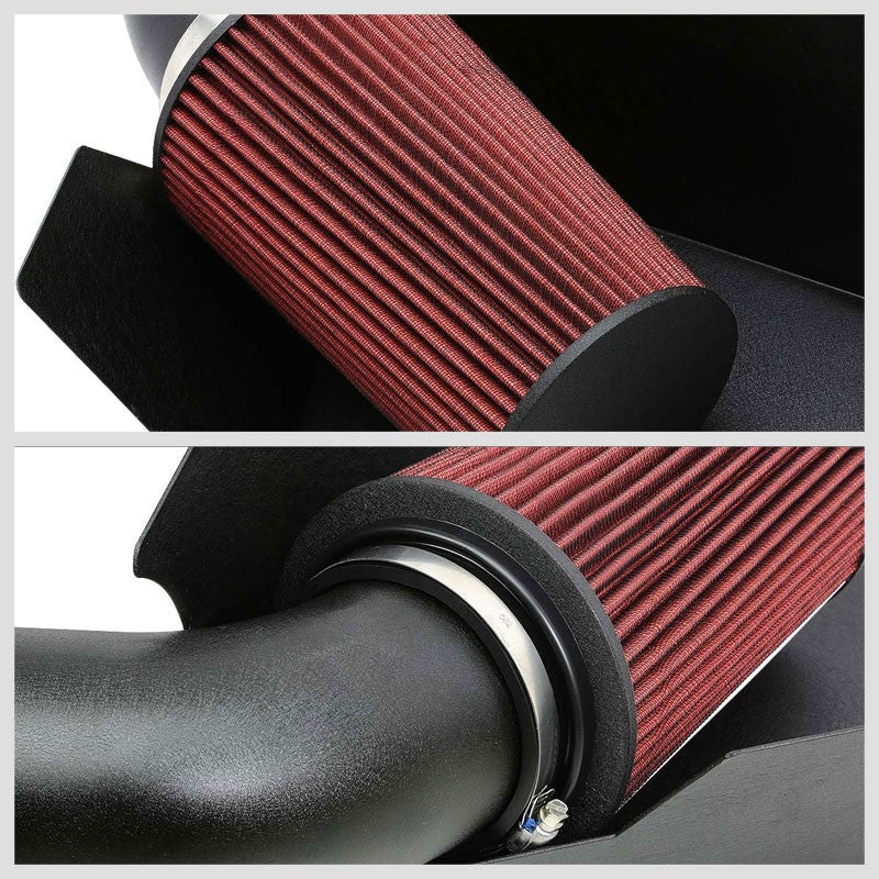 Black Aluminum Cold Air Intake+Heat Shield For Chevy 96-00 C/K-Series Yukon-Performance-BuildFastCar