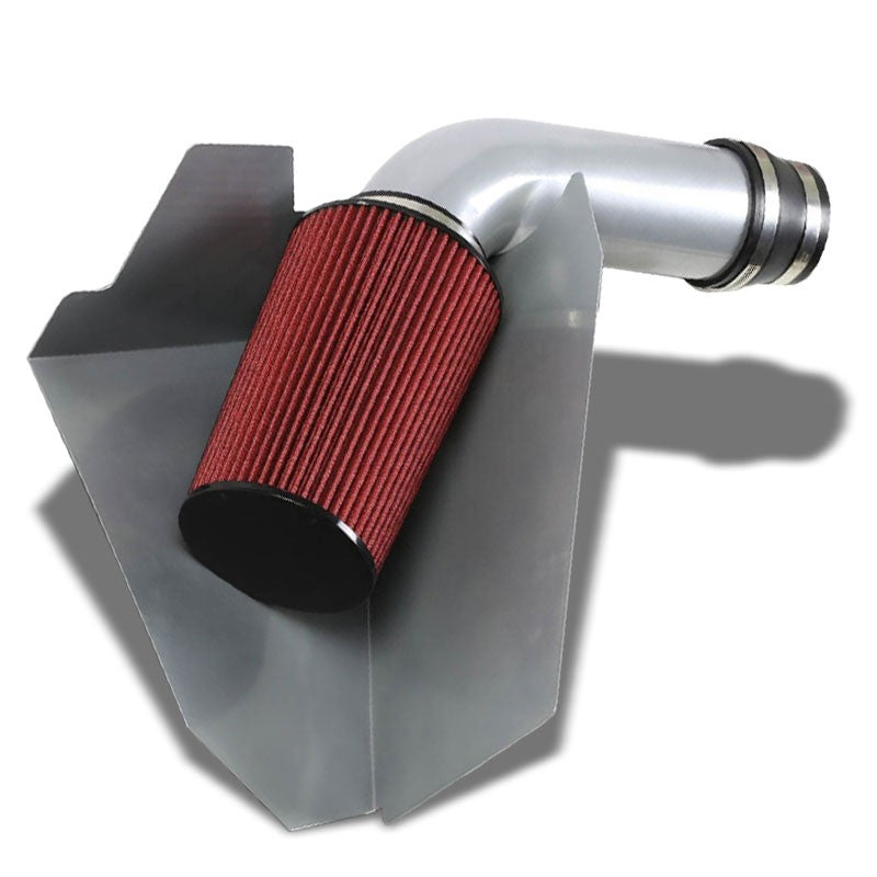 Silver Aluminum Cold Air Intake+Heat Shield For Chevy 96-00 C/K-Series Yukon-Performance-BuildFastCar