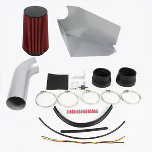 Silver Aluminum Cold Air Intake+Heat Shield For Chevy 96-00 C/K-Series Yukon-Performance-BuildFastCar